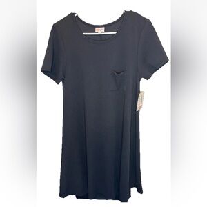 LuLaRoe Women's Carly Swing Dress Hi-Low, Short Sleeve Navy Blue Size M NWT